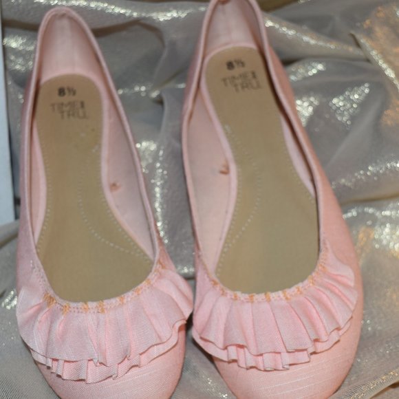 Time & Tru Pale Pink Ballerina Flat Slippers, Size 8.5 - Picture 1 of 9